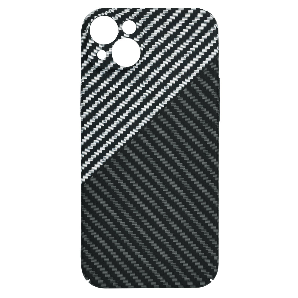 Hoes voor Apple iPhone 15 Plus, Techsuit, Carbonite FiberShell, Zwart Grijs