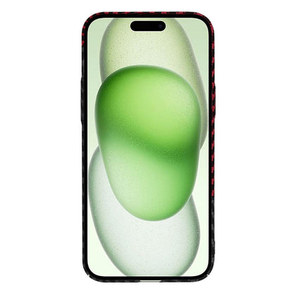 Hülle für Apple iPhone 15 Plus, Techsuit, Carbonite FiberShell, Schwarz Rot