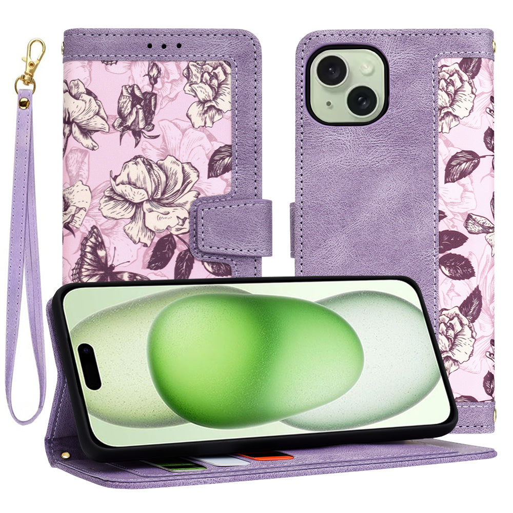 Coque pour Apple iPhone 15 Plus, Techsuit, FlipCraft, Violet
