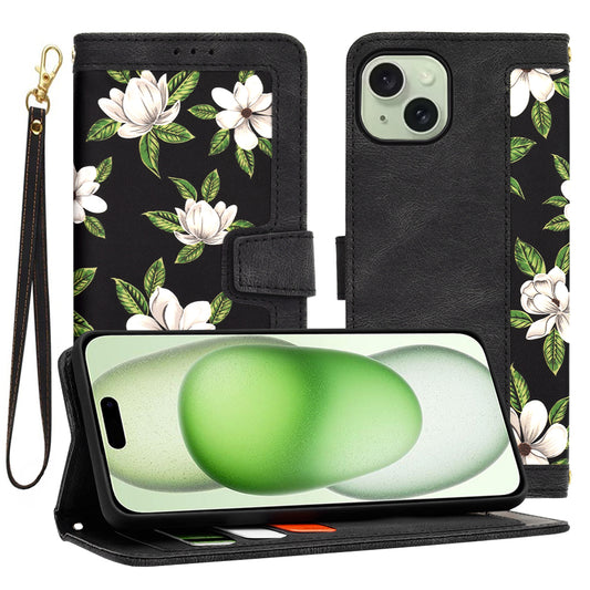 Hülle für Apple iPhone 15 Plus, Techsuit, FlipCraft, Schwarz