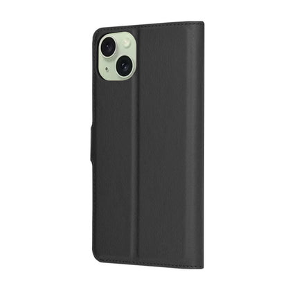 Hülle für Apple iPhone 15 Plus, Techsuit, Leder-Folio, Schwarz