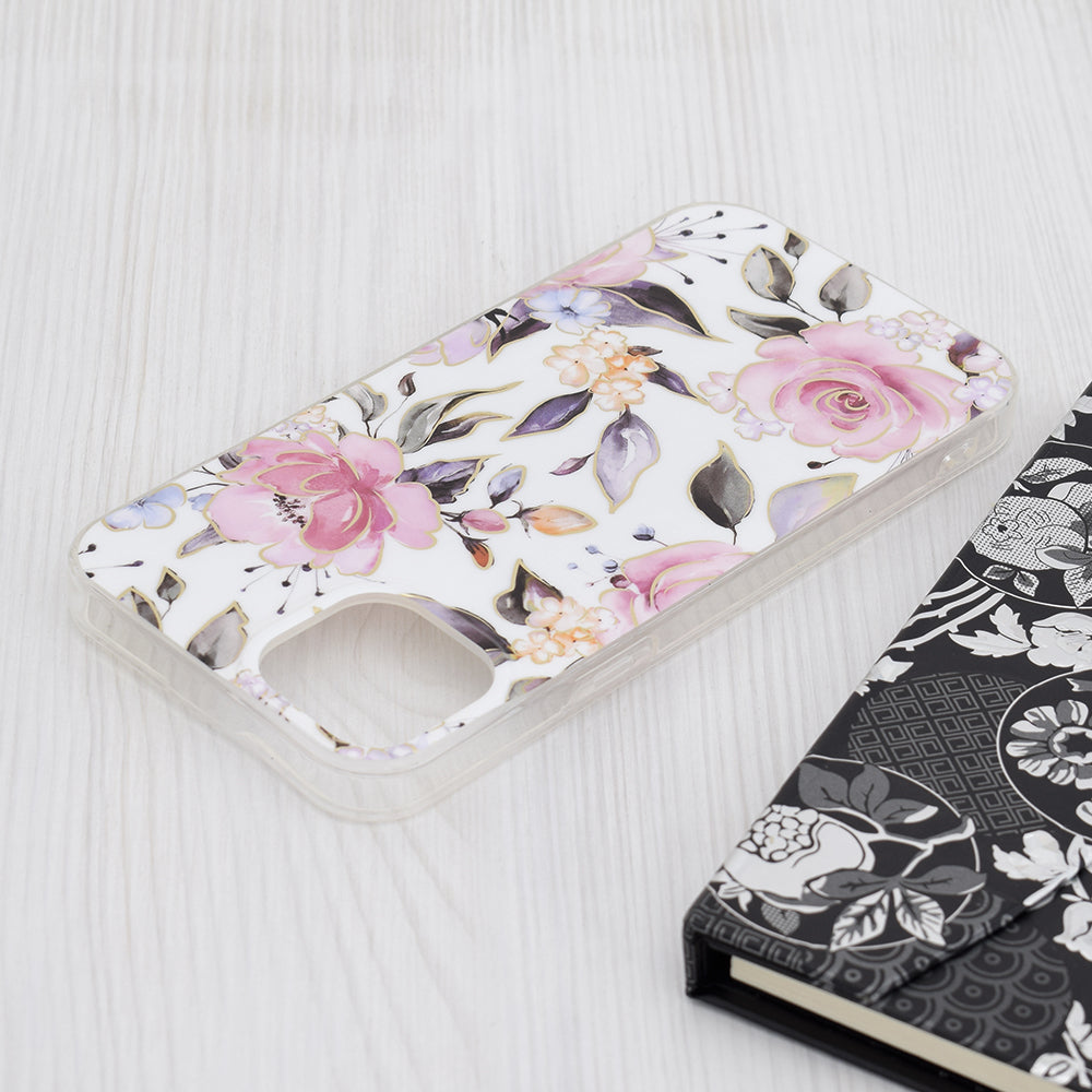 Case for Apple iPhone 15 Plus, Techsuit, Marble, White