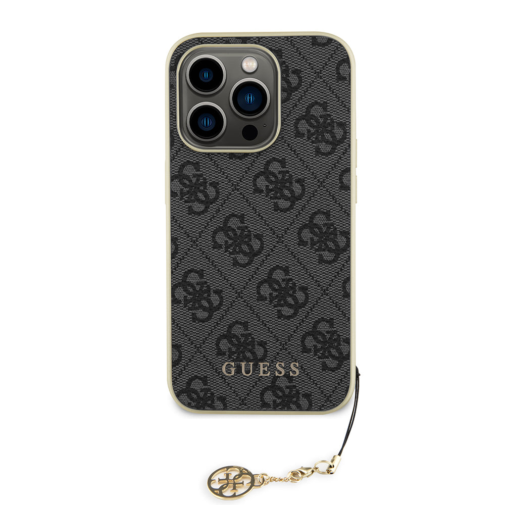Étui pour Apple iPhone 15 Pro, Guess, 4G Charm, Gris
