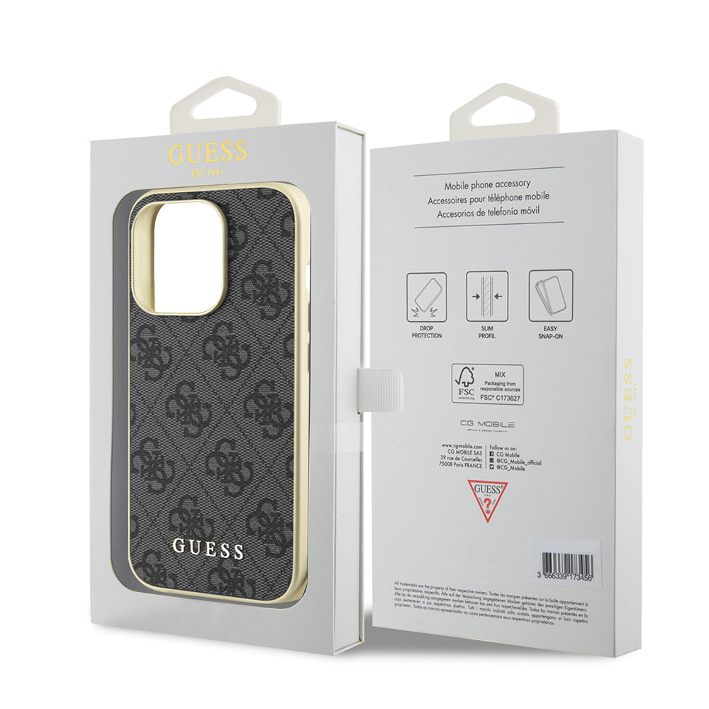 Étui pour Apple iPhone 15 Pro, Guess, 4G Charm, Gris