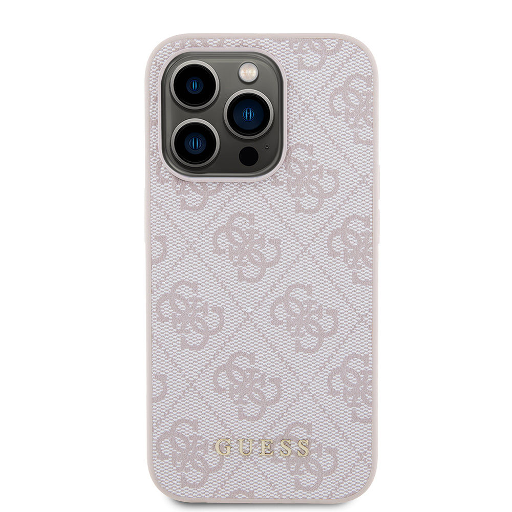 Hoesje voor Apple iPhone 15 Pro, Guess, 4G Metal Gold Logo, Roze