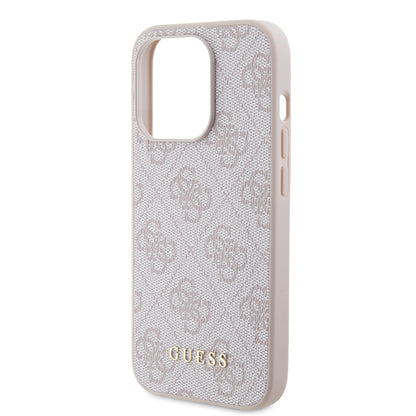 Hoesje voor Apple iPhone 15 Pro, Guess, 4G Metal Gold Logo, Roze