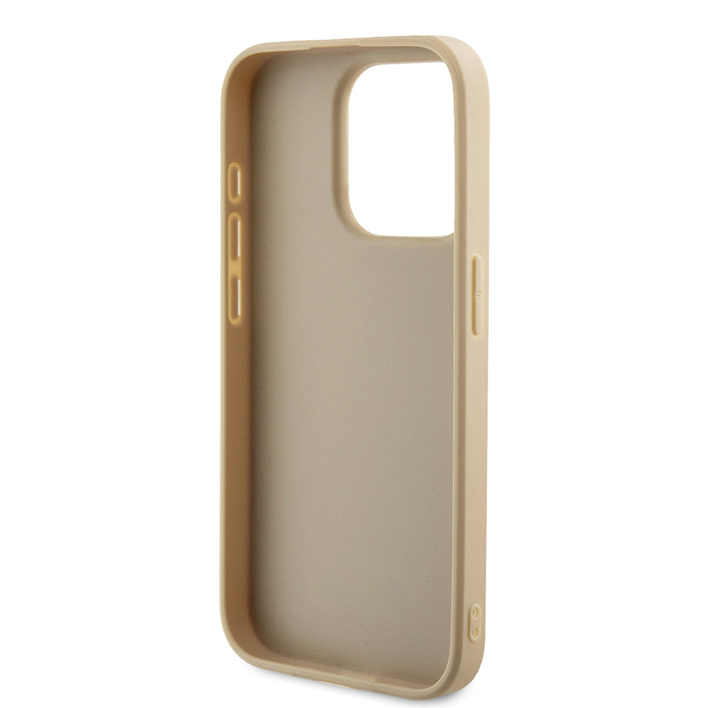 Hoes voor Apple iPhone 15 Pro, Guess, Saffiano Iridescent Script, Goud