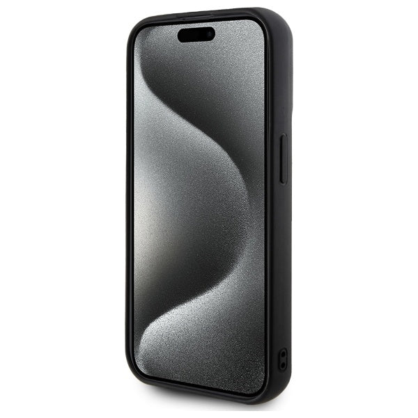 Hülle für Apple iPhone 15 Pro, Karl Lagerfeld, 3D Rubber Signature, Schwarz