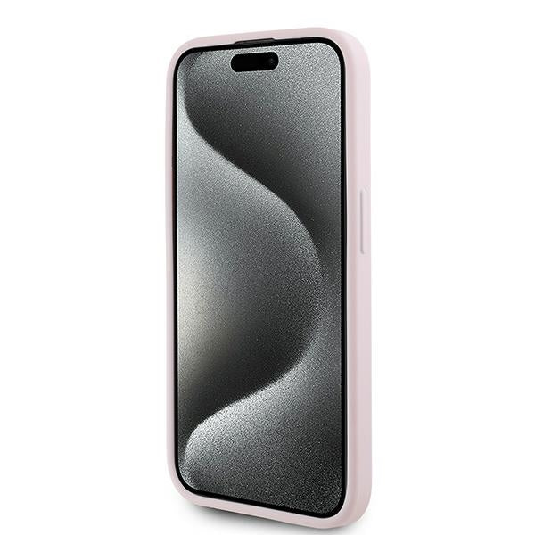 Étui pour Apple iPhone 15 Pro, Karl Lagerfeld, Diagonal Quilted Script, Rose