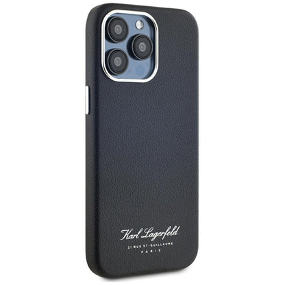 Étui pour Apple iPhone 15 Pro, Karl Lagerfeld, Grained Hotel RSG, Noir