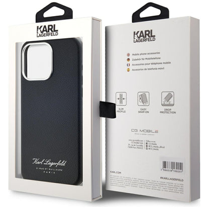 Étui pour Apple iPhone 15 Pro, Karl Lagerfeld, Grained Hotel RSG, Noir
