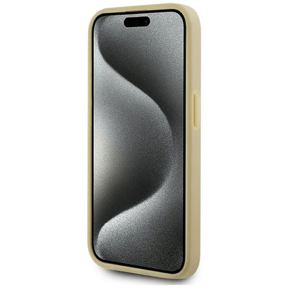 Hoes voor Apple iPhone 15 Pro, Karl Lagerfeld, Metal Signature, Goud