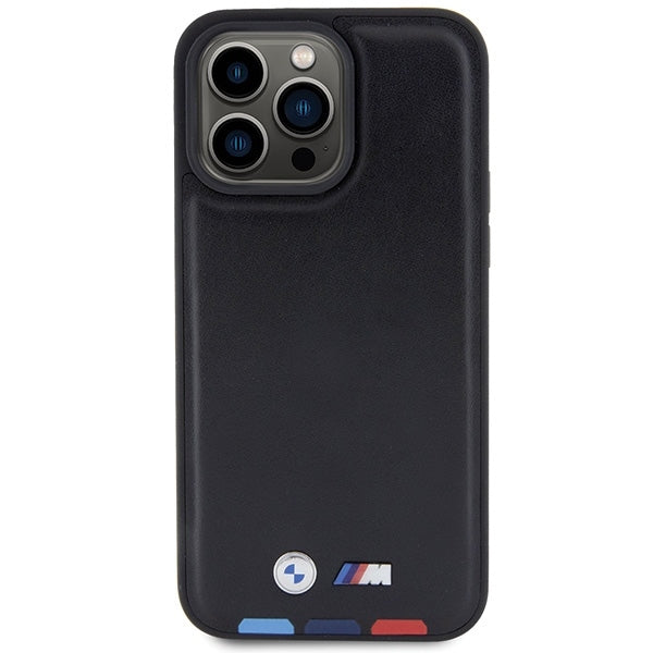 Étui pour Apple iPhone 15 Pro Max, BMW, Stamp Tricolore, Noir