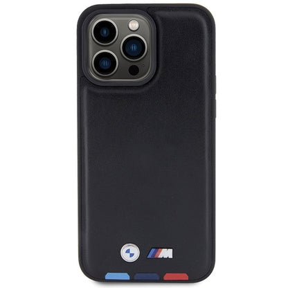 Étui pour Apple iPhone 15 Pro Max, BMW, Stamp Tricolore, Noir