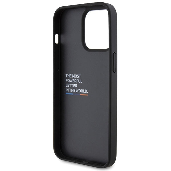 Étui pour Apple iPhone 15 Pro Max, BMW, Stamp Tricolore, Noir