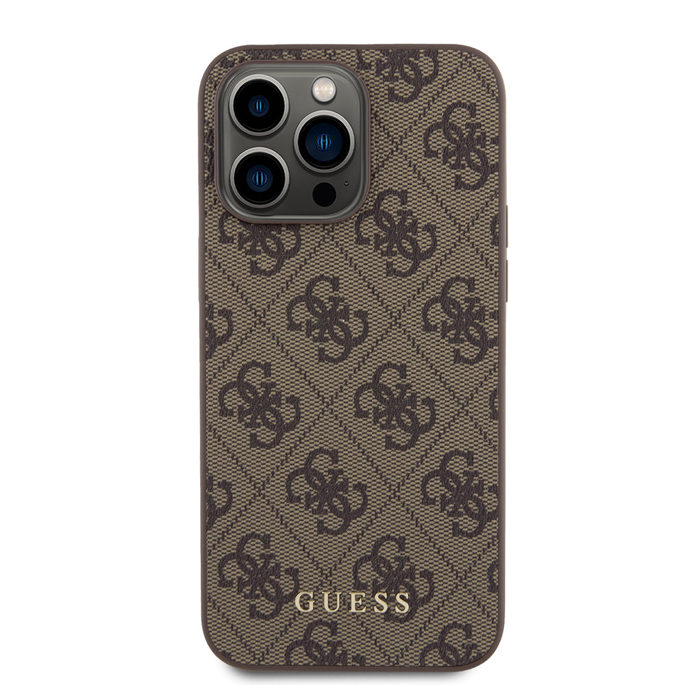 Hoes voor Apple iPhone 15 Pro Max, Guess, 4G Metal Gold Logo, Bruin