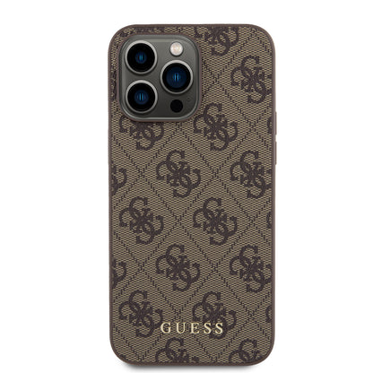 Hoes voor Apple iPhone 15 Pro Max, Guess, 4G Metal Gold Logo, Bruin