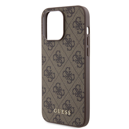 Hoes voor Apple iPhone 15 Pro Max, Guess, 4G Metal Gold Logo, Bruin