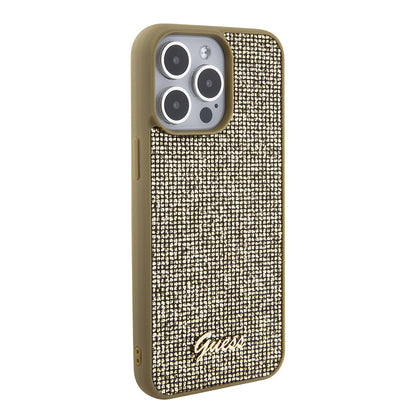 Hoes voor Apple iPhone 15 Pro Max, Guess, Disco Metal Script, Goud