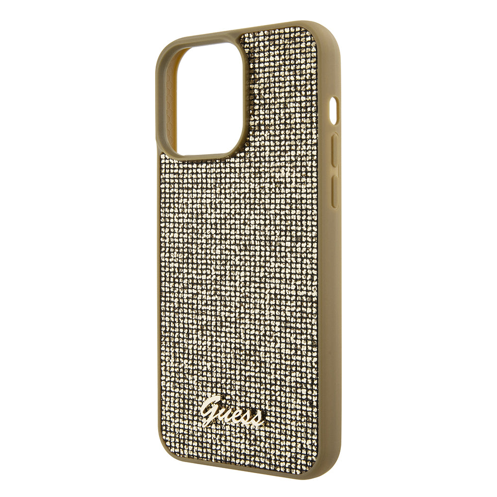 Hoes voor Apple iPhone 15 Pro Max, Guess, Disco Metal Script, Goud