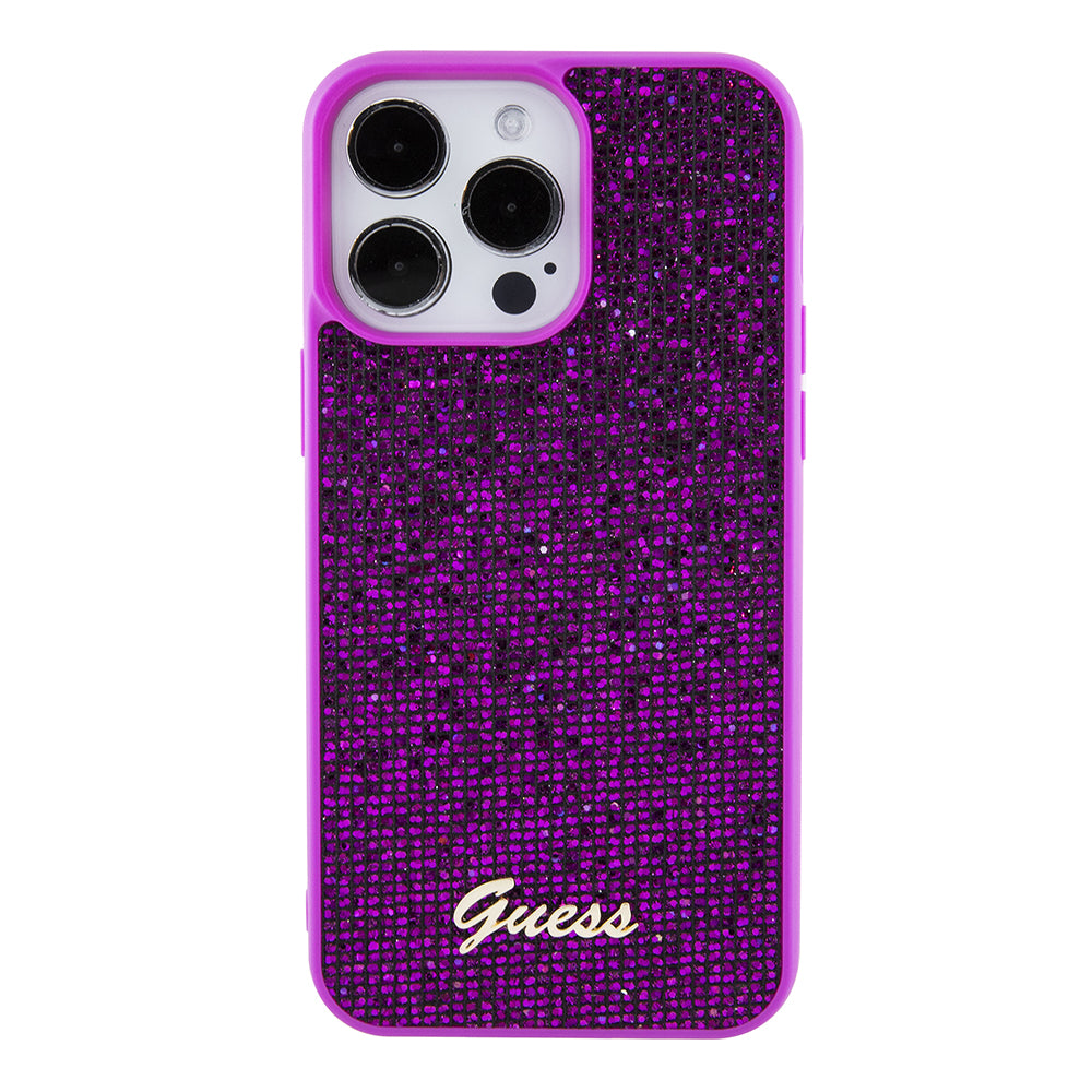 Hoes voor Apple iPhone 15 Pro Max, Guess, Disco Metal Script, Fuchsia