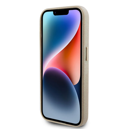 Hoes voor Apple iPhone 15 Pro Max, Guess, Glitter Glossy Script, Beige