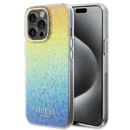 Hoesje voor Apple iPhone 15 Pro Max, Guess, IML Faceted Mirror Disco Iridescent, Meerkleurig