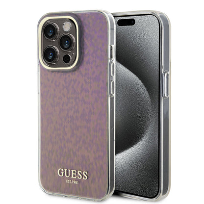 Hoesje voor Apple iPhone 15 Pro Max, Guess, IML Faceted Mirror Disco Iridescent, Roze
