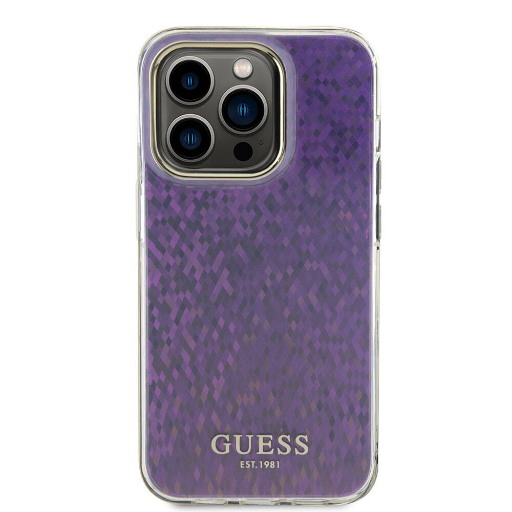 Hoesje voor Apple iPhone 15 Pro Max, Guess, IML Faceted Mirror Disco Iridescent, Roze
