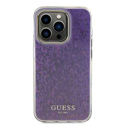 Hoesje voor Apple iPhone 15 Pro Max, Guess, IML Faceted Mirror Disco Iridescent, Roze