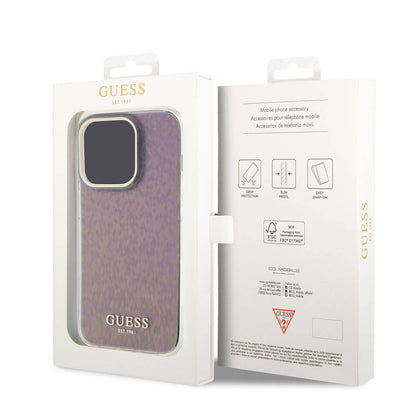 Hoesje voor Apple iPhone 15 Pro Max, Guess, IML Faceted Mirror Disco Iridescent, Roze