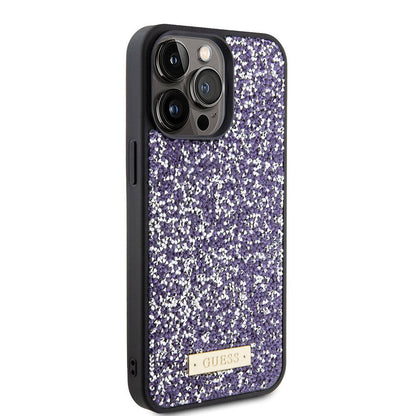 Étui pour Apple iPhone 15 Pro Max, Guess, Logo Métallique Strass, Mauve