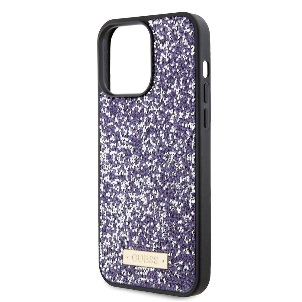 Étui pour Apple iPhone 15 Pro Max, Guess, Logo Métallique Strass, Mauve