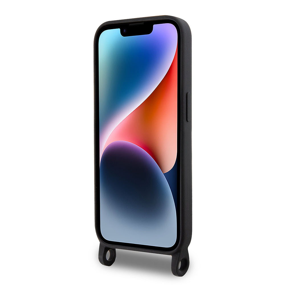 Étui pour Apple iPhone 15 Pro Max, Karl Lagerfeld, Silicone Crossbody Choupette, Noir