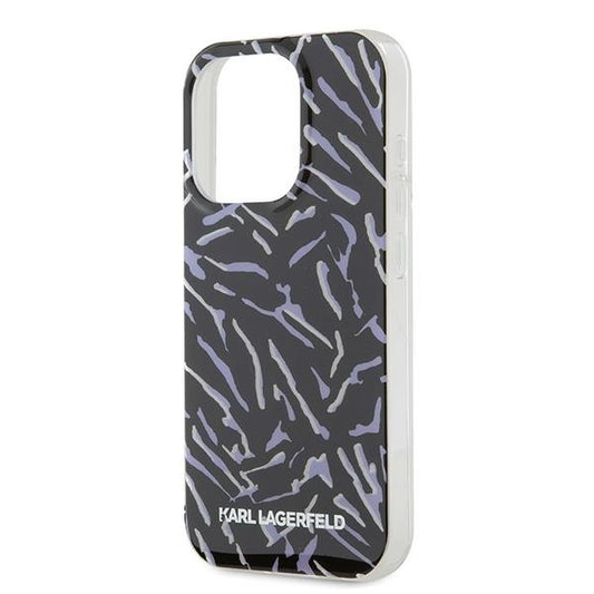 Hoes voor Apple iPhone 15 Pro Max, Karl Lagerfeld, Zebra met Koordriem, Paars
