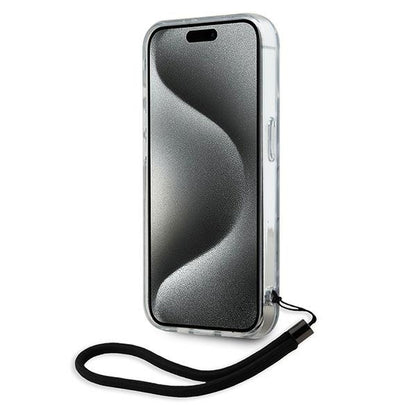Étui pour Apple iPhone 15 Pro Max, Karl Lagerfeld, Zebra with Cord Strap, Violet