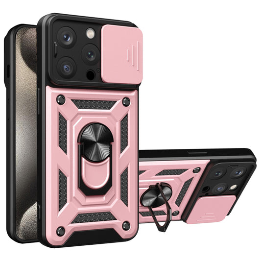 Hoes voor Apple iPhone 15 Pro Max, Techsuit, CamShield, Roze