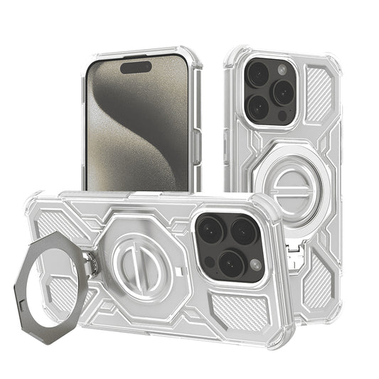 Hülle für Apple iPhone 15 Pro Max, Techsuit, Carbon Shield Pro, Weiß