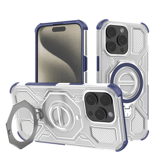Hülle für Apple iPhone 15 Pro Max, Techsuit, Carbon Shield Pro, Blau