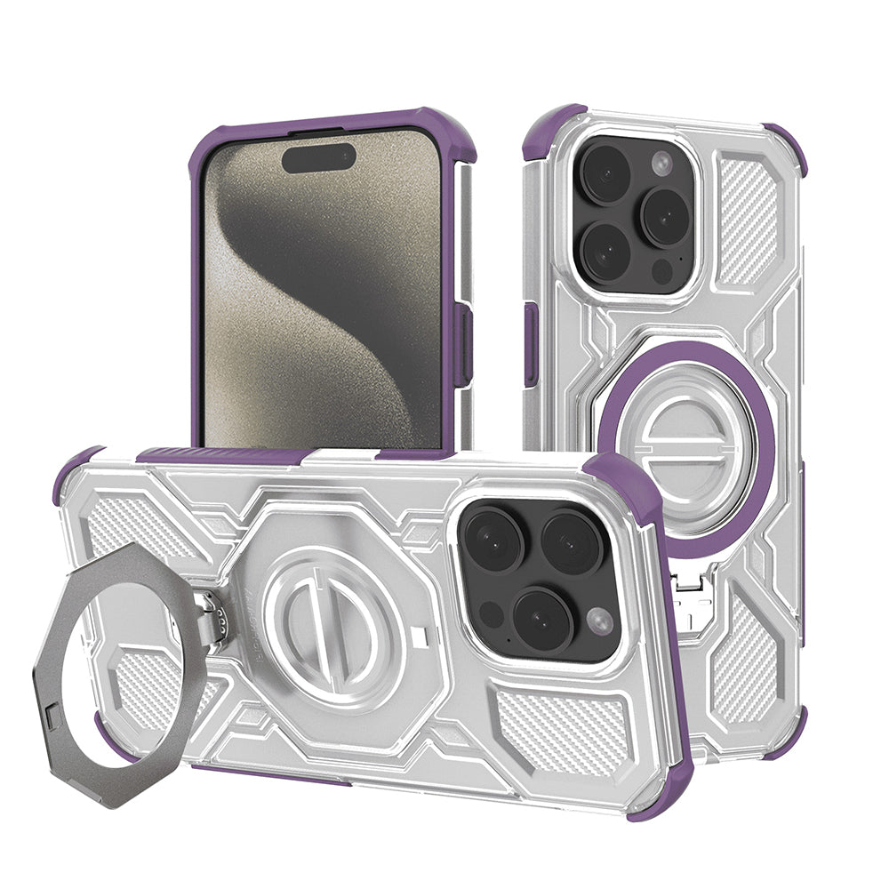 Hülle für Apple iPhone 15 Pro Max, Techsuit, Carbon Shield Pro, Lila