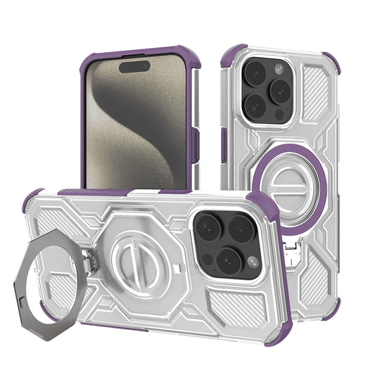 Hülle für Apple iPhone 15 Pro Max, Techsuit, Carbon Shield Pro, Lila