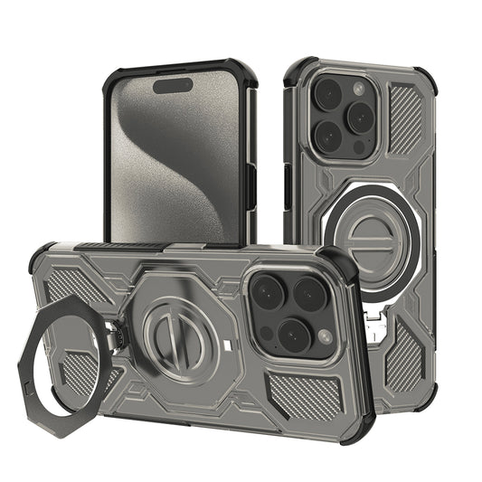 Coque pour Apple iPhone 15 Pro Max, Techsuit, Carbon Shield Pro, Fumé
