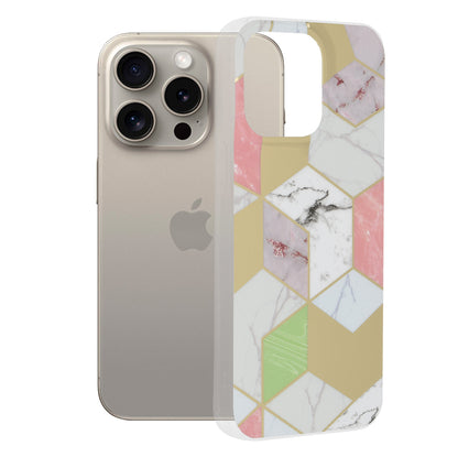 Telefoonhoesje voor Apple iPhone 15 Pro Max, Techsuit, Marble, Paars