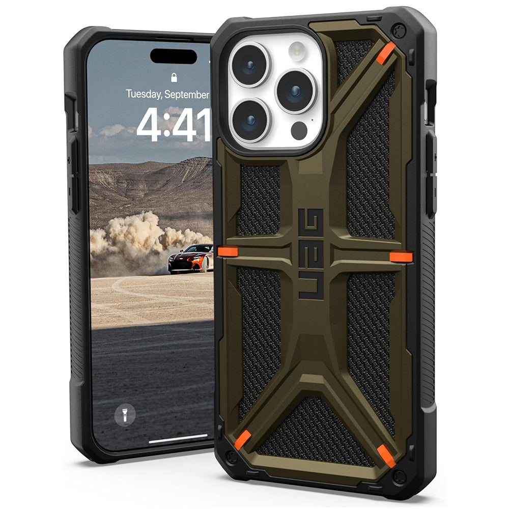 Coque pour Apple iPhone 15 Pro Max, Urban Armor Gear, Monarch Kevlar, Vert