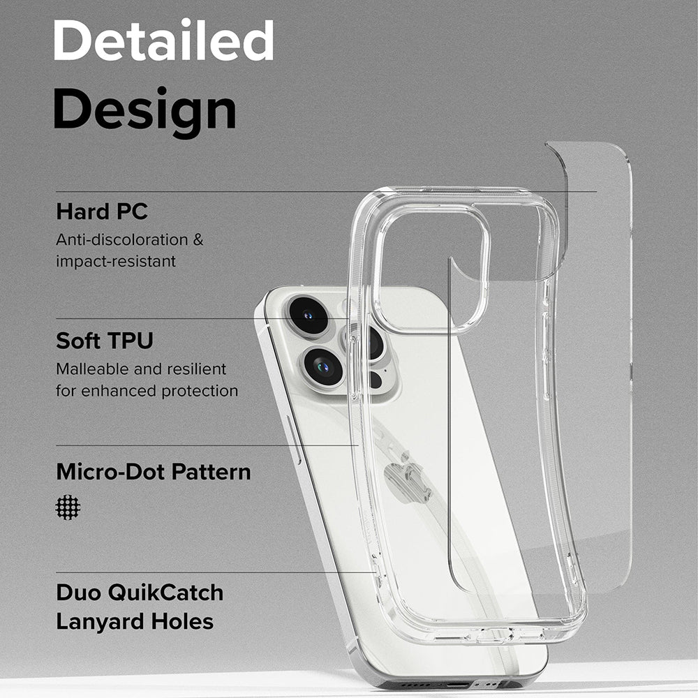 Hoesje voor Apple iPhone 15 Pro, Ringke, Fusion, Transparant