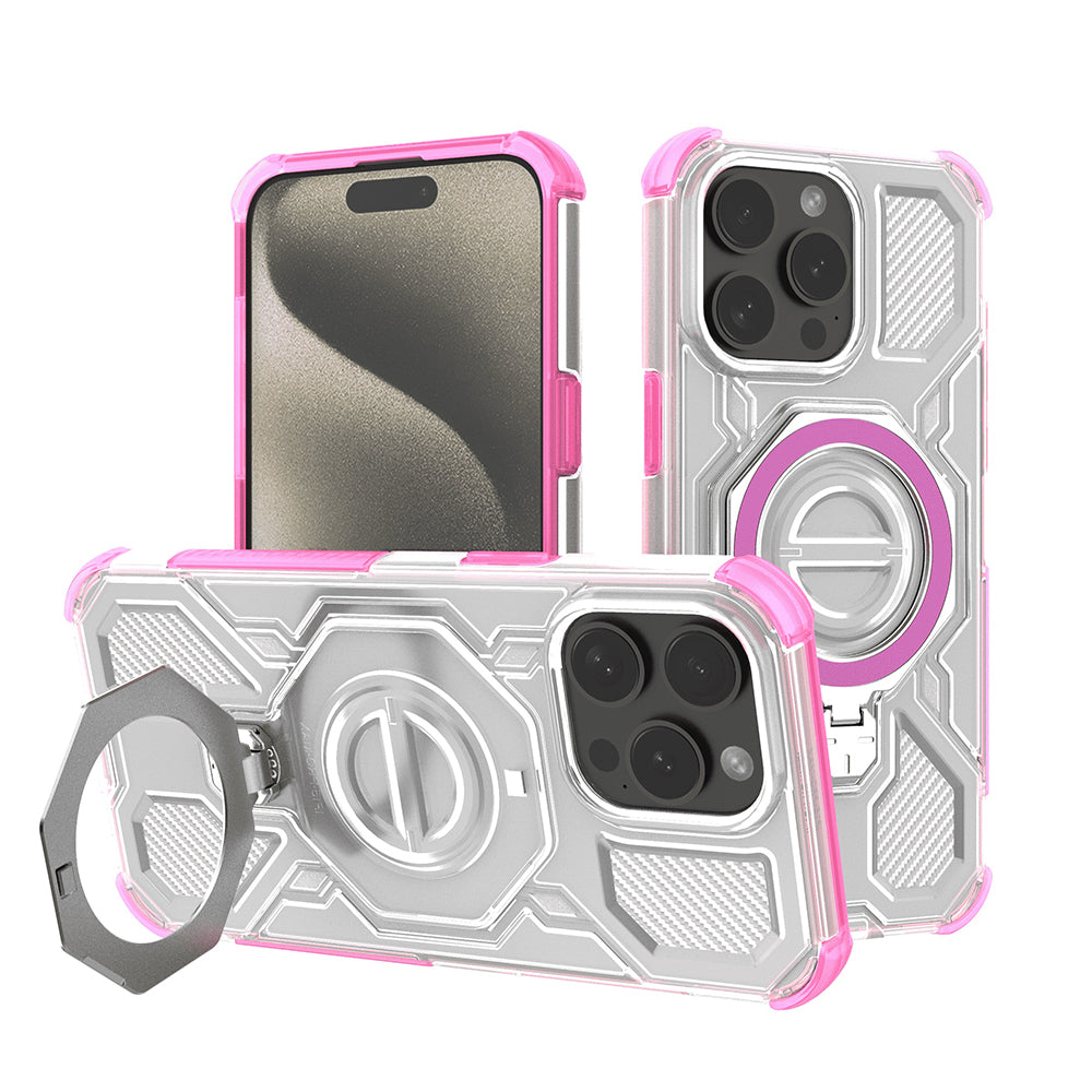 Case for Apple iPhone 15 Pro, Techsuit, Carbon Shield Pro, Pink
