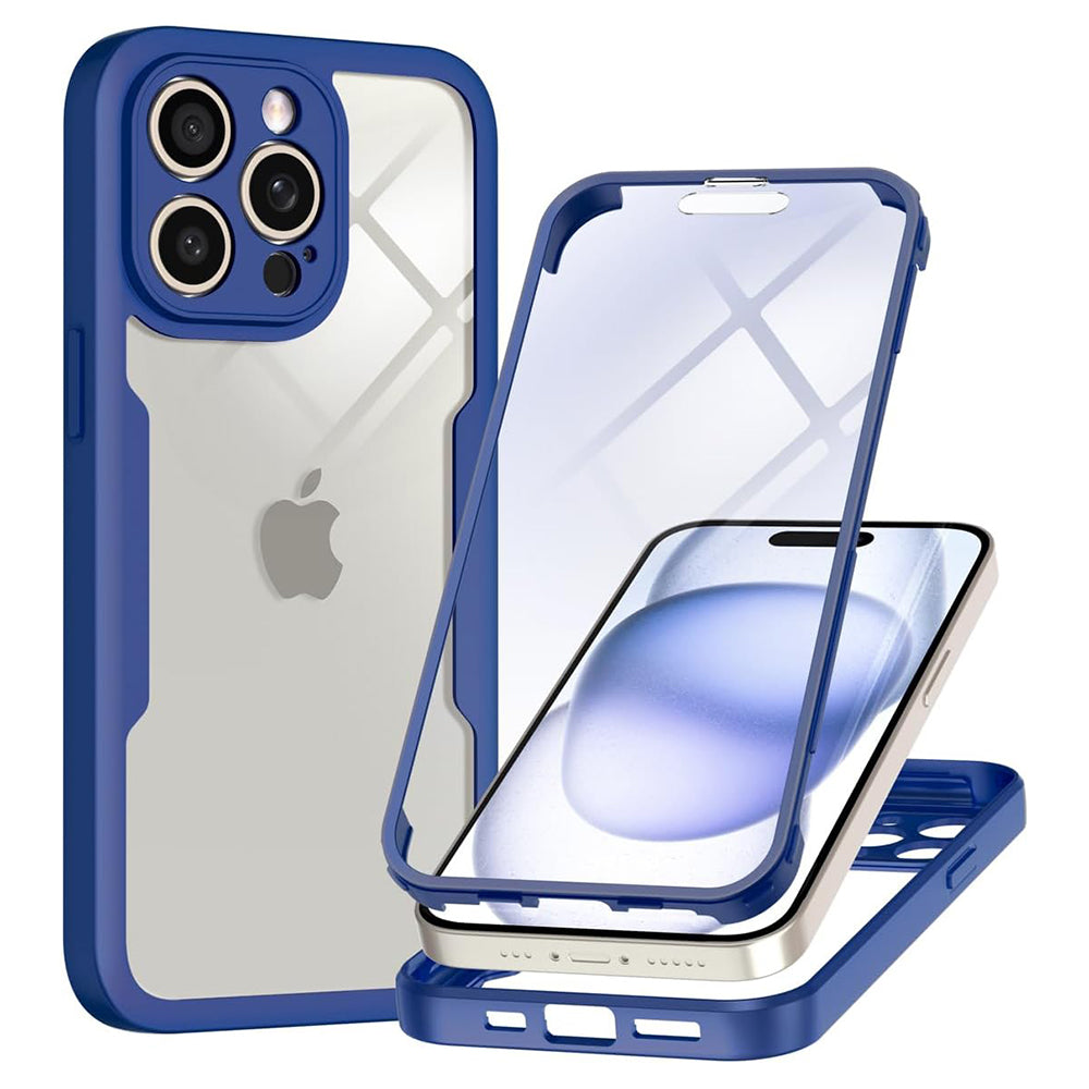 Coque pour Apple iPhone 15 Pro, Techsuit, ColorVerse 360, Bleue