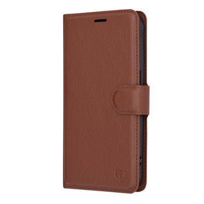 Hülle für Apple iPhone 15 Pro, Techsuit, Leder-Folio, Braun