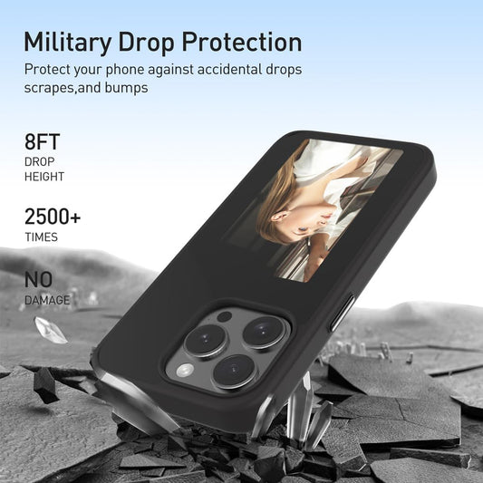 Hoes voor Apple iPhone 15 Pro, Techsuit, SmartScreen NFC, Zwart