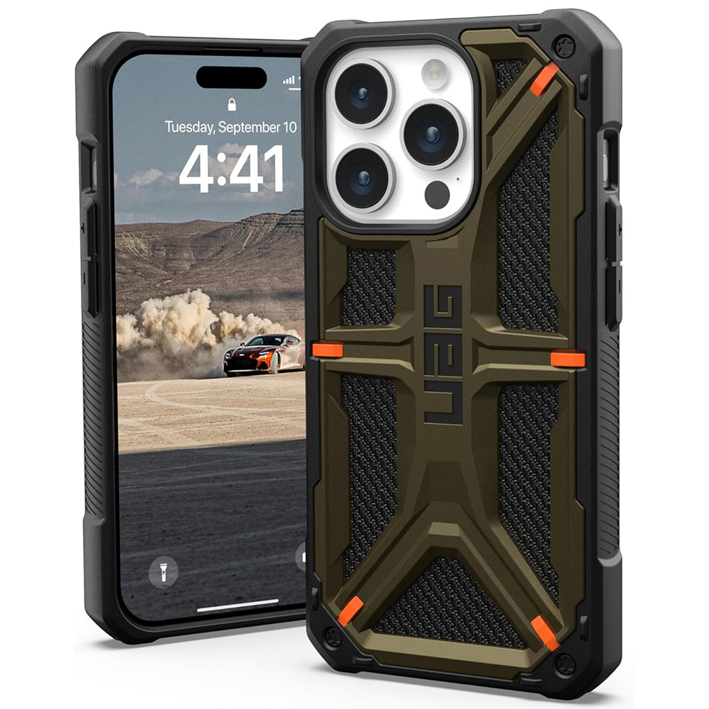 Coque pour Apple iPhone 15 Pro, Urban Armor Gear, Monarch Kevlar, Vert